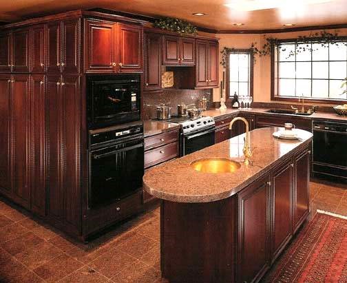 Mahogany Kitchnes: Dark wood kitchens by Blue Granite Kitchen designs